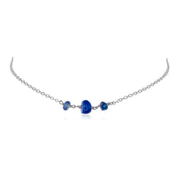 Beaded Chain Choker - Kyanite - Stainless Steel - Luna Tide Handmade Jewellery
