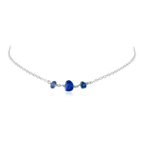 Beaded Chain Choker - Kyanite - Sterling Silver - Luna Tide Handmade Jewellery