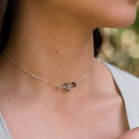 Beaded Chain Choker - Labradorite - Sterling Silver - Luna Tide Handmade Jewellery