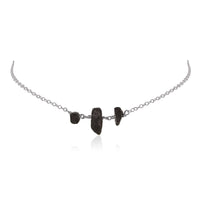 Beaded Chain Choker - Lava - Stainless Steel - Luna Tide Handmade Jewellery