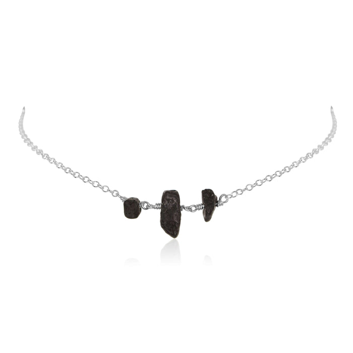 Beaded Chain Choker - Lava - Sterling Silver - Luna Tide Handmade Jewellery