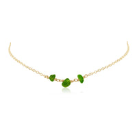 Beaded Chain Choker - Peridot - 14K Gold Fill - Luna Tide Handmade Jewellery