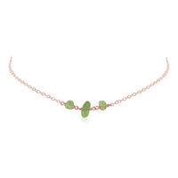 Beaded Chain Choker - Prehnite - 14K Rose Gold Fill - Luna Tide Handmade Jewellery