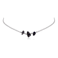Beaded Chain Choker - Sapphire - Stainless Steel - Luna Tide Handmade Jewellery