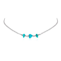 Beaded Chain Choker - Turquoise - Stainless Steel - Luna Tide Handmade Jewellery