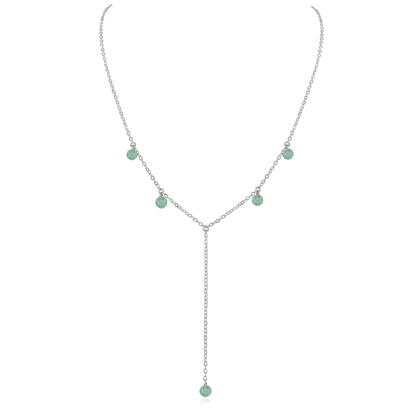 Boho Y Necklace - Amazonite - Stainless Steel - Luna Tide Handmade Jewellery