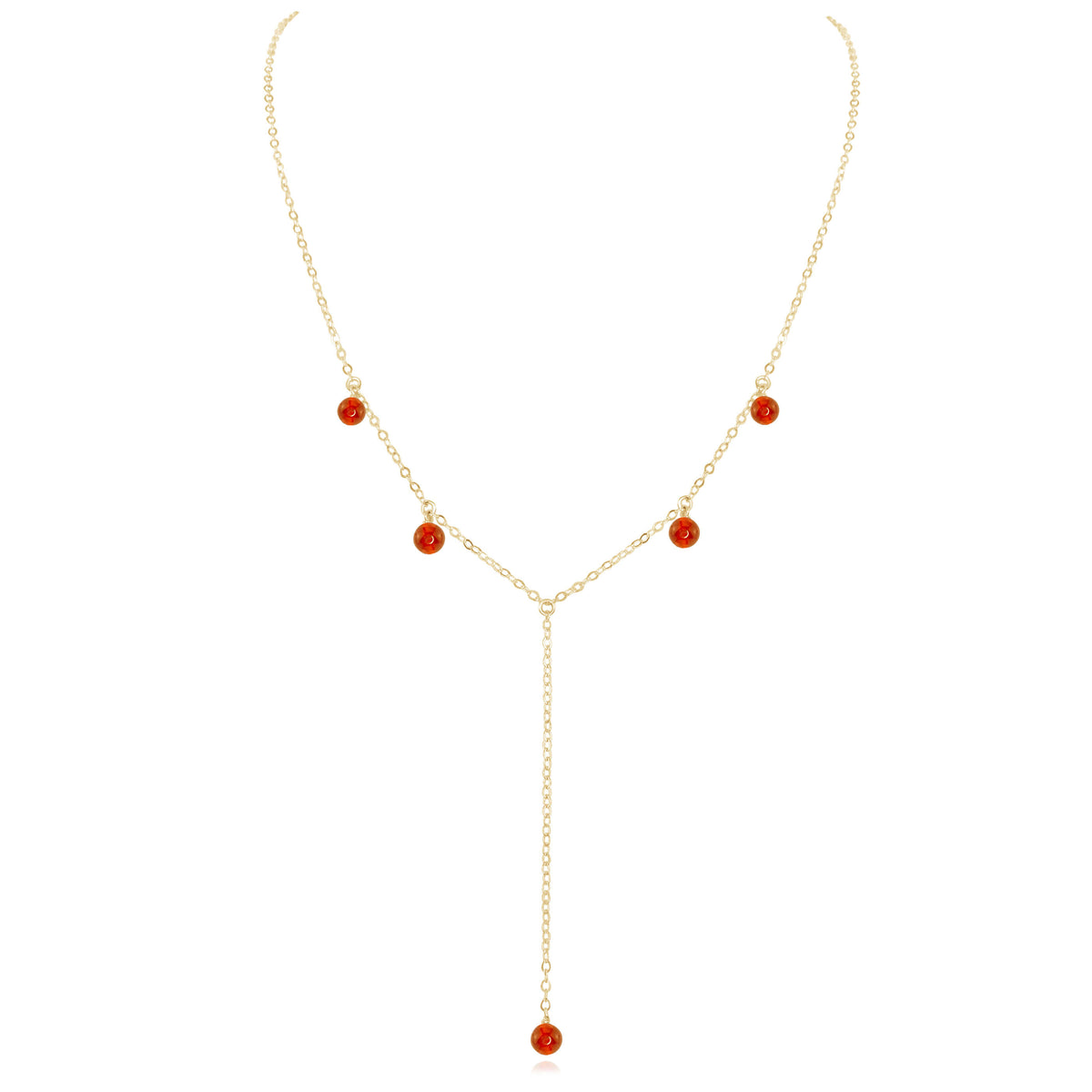 Boho Y Necklace - Carnelian - Luna Tide Handmade Jewellery