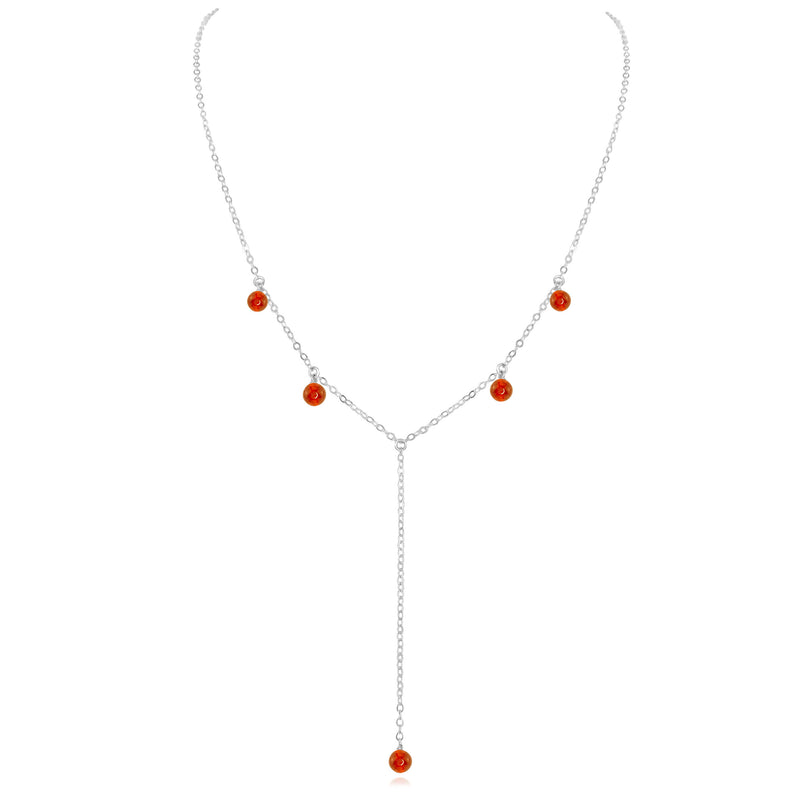 Boho Y Necklace - Carnelian - Sterling Silver - Luna Tide Handmade Jewellery