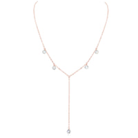 Boho Y Necklace - Howlite - 14K Rose Gold Fill - Luna Tide Handmade Jewellery