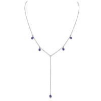Boho Y Necklace - Iolite - Stainless Steel - Luna Tide Handmade Jewellery