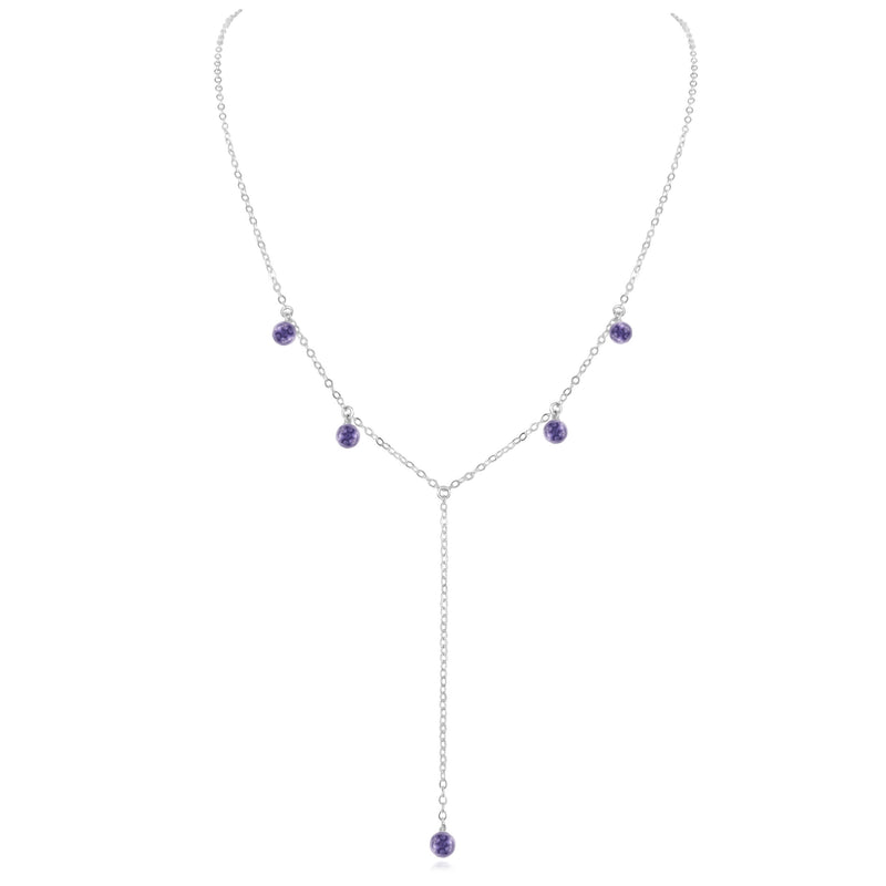 Boho Y Necklace - Iolite - Sterling Silver - Luna Tide Handmade Jewellery
