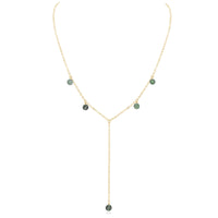 Boho Y Necklace - Labradorite - 14K Gold Fill - Luna Tide Handmade Jewellery