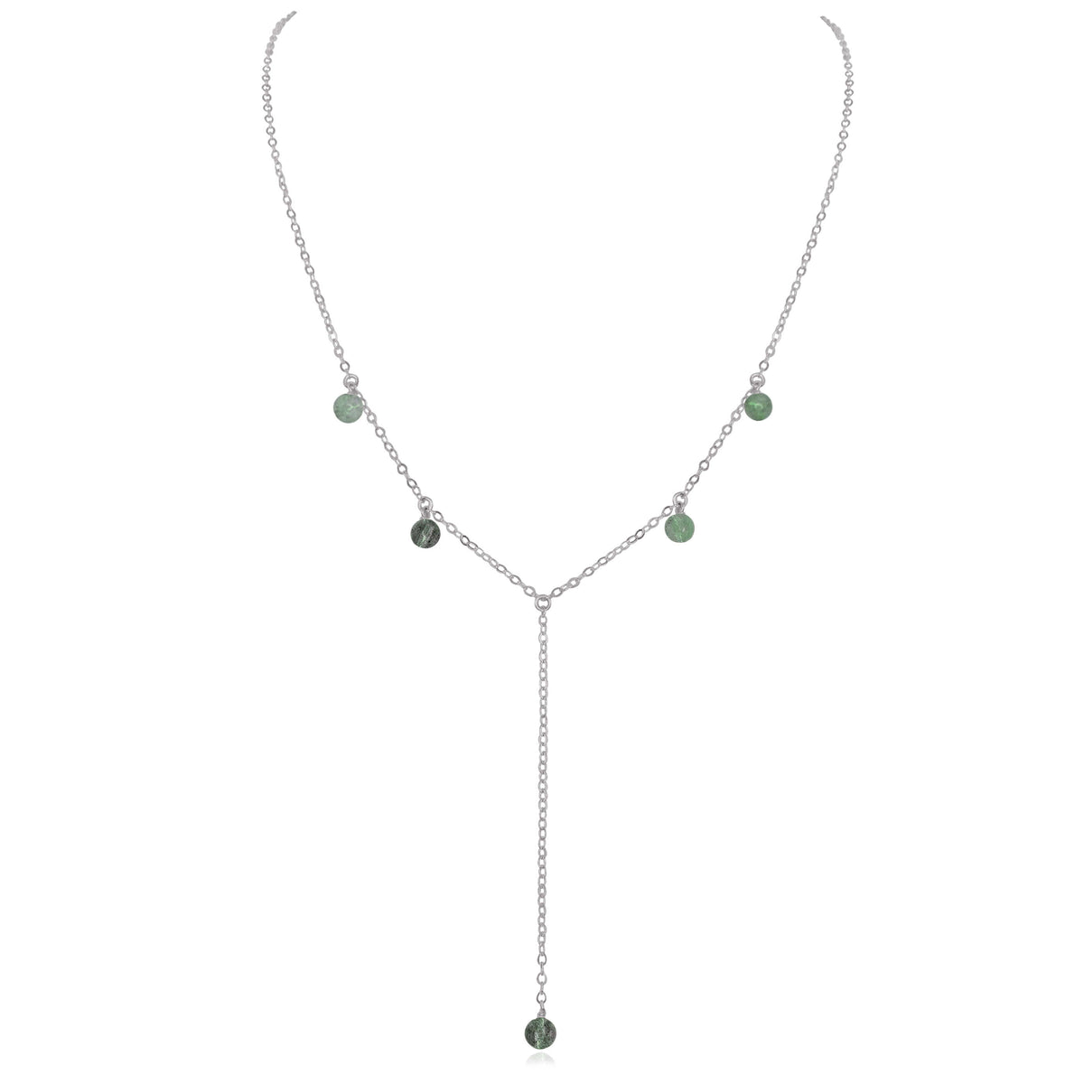 Boho Y Necklace - Labradorite - Stainless Steel - Luna Tide Handmade Jewellery