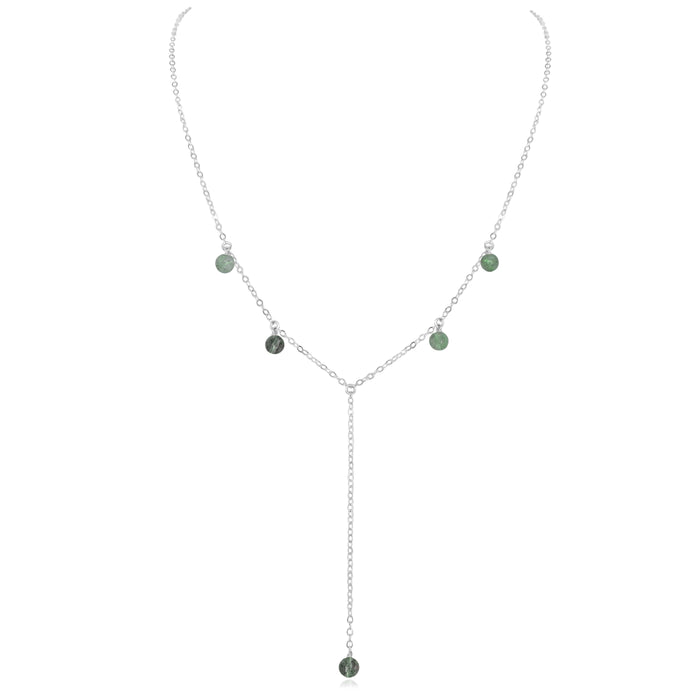 Boho Y Necklace - Labradorite - Sterling Silver - Luna Tide Handmade Jewellery