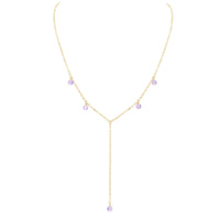 Boho Y Necklace - Lavender Amethyst - 14K Gold Fill - Luna Tide Handmade Jewellery