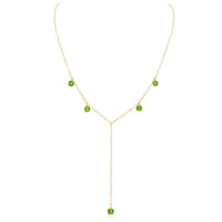 Boho Y Necklace - Peridot - 14K Gold Fill - Luna Tide Handmade Jewellery