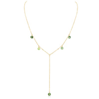 Boho Y Necklace - Prehnite - 14K Gold Fill - Luna Tide Handmade Jewellery