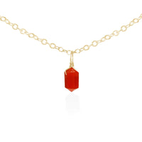 Carnelian Mini Double Terminated Crystal Point Pendant Choker Necklace - Carnelian Mini Double Terminated Crystal Point Pendant Choker Necklace - 14k Gold Fill / Cable - Luna Tide Handmade Crystal Jewellery
