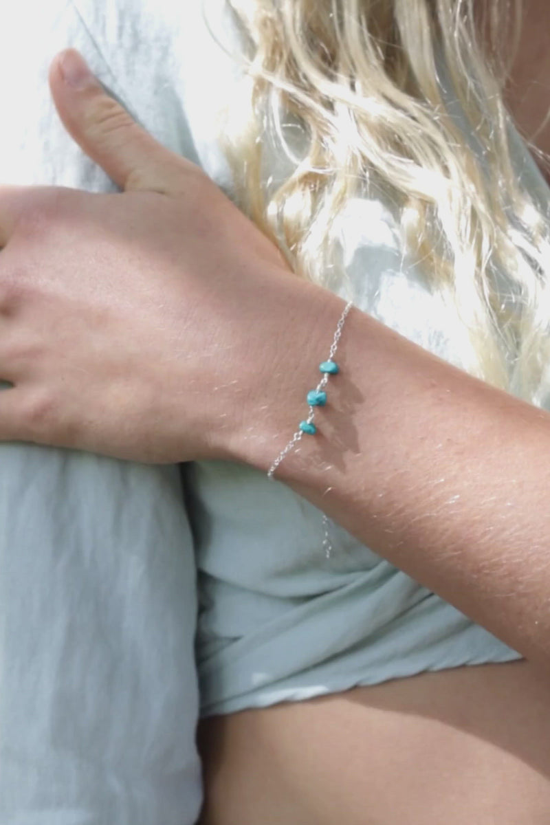Turquoise Beaded Chain Bracelet