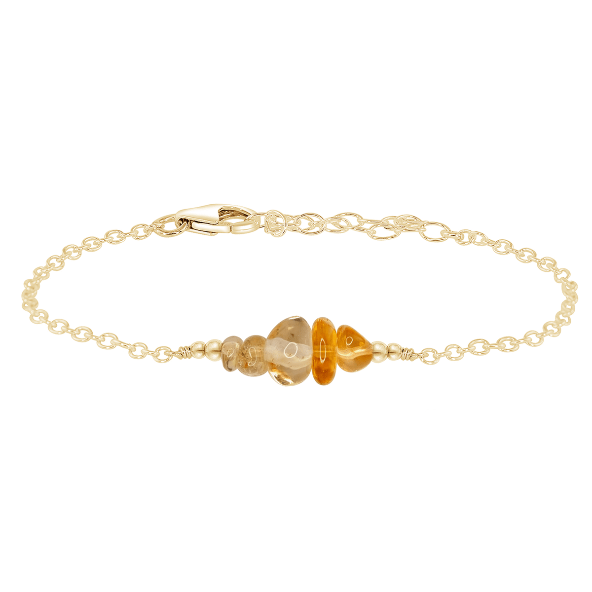 Chip Bead Bar Bracelet - Citrine - 14K Gold Fill - Luna Tide Handmade Jewellery
