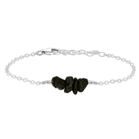 Chip Bead Bar Bracelet - Lava - Sterling Silver - Luna Tide Handmade Jewellery