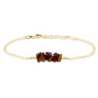 Chip Bead Bar Bracelet - Tigers Eye - 14K Gold Fill - Luna Tide Handmade Jewellery