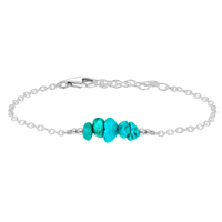 Chip Bead Bar Bracelet - Turquoise - Sterling Silver - Luna Tide Handmade Jewellery