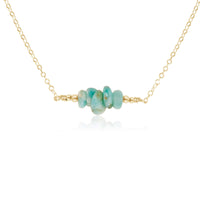 Chip Bead Bar Necklace - Amazonite - 14K Gold Fill - Luna Tide Handmade Jewellery