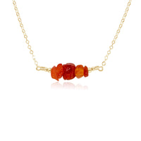 Chip Bead Bar Necklace - Carnelian - 14K Gold Fill - Luna Tide Handmade Jewellery