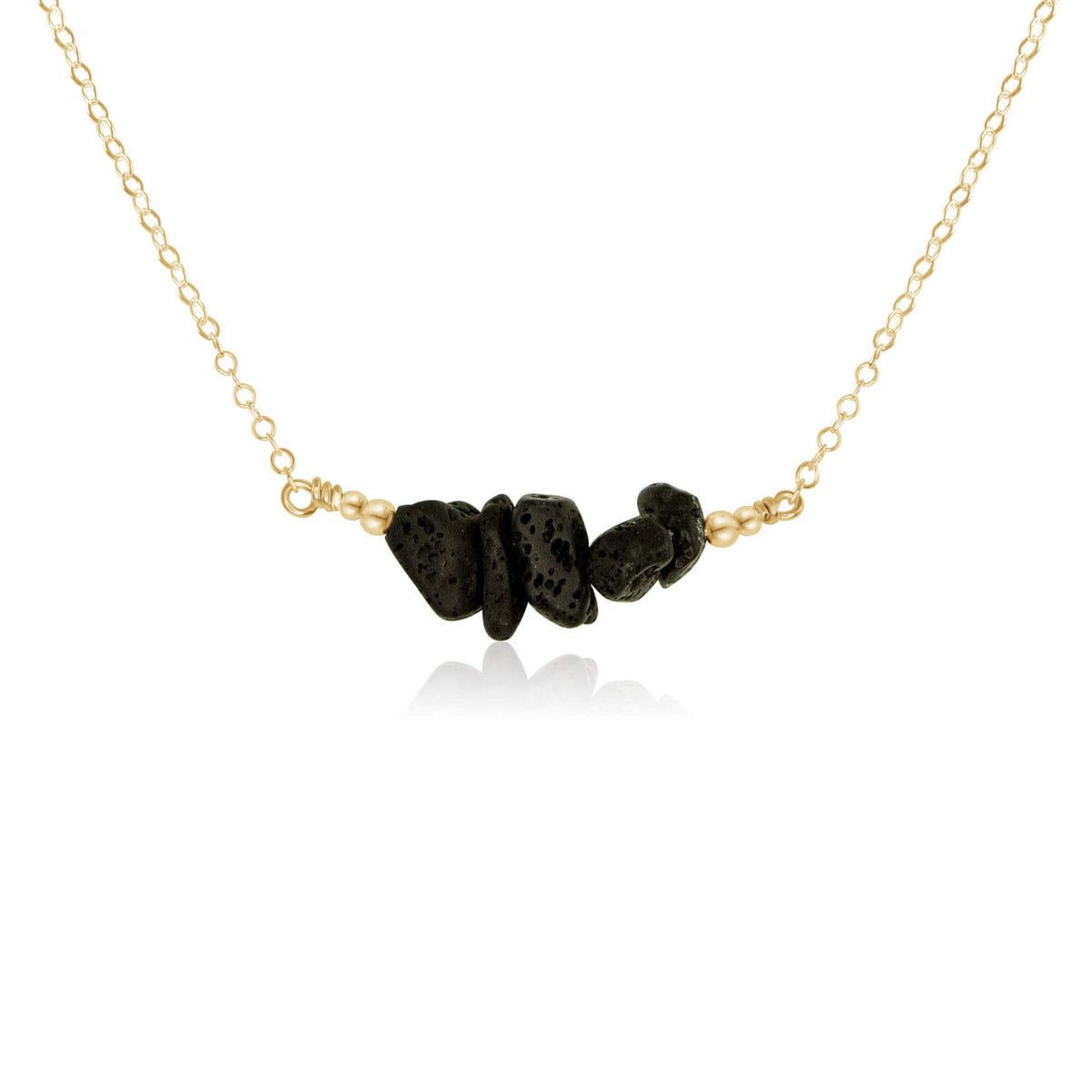 Chip Bead Bar Necklace - Lava - 14K Gold Fill - Luna Tide Handmade Jewellery
