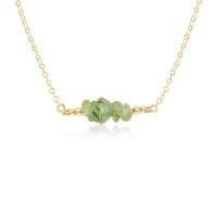 Chip Bead Bar Necklace - Prehnite - 14K Gold Fill - Luna Tide Handmade Jewellery