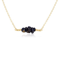 Chip Bead Bar Necklace - Sapphire - 14K Gold Fill - Luna Tide Handmade Jewellery