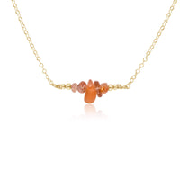 Chip Bead Bar Necklace - Sunstone - 14K Gold Fill - Luna Tide Handmade Jewellery