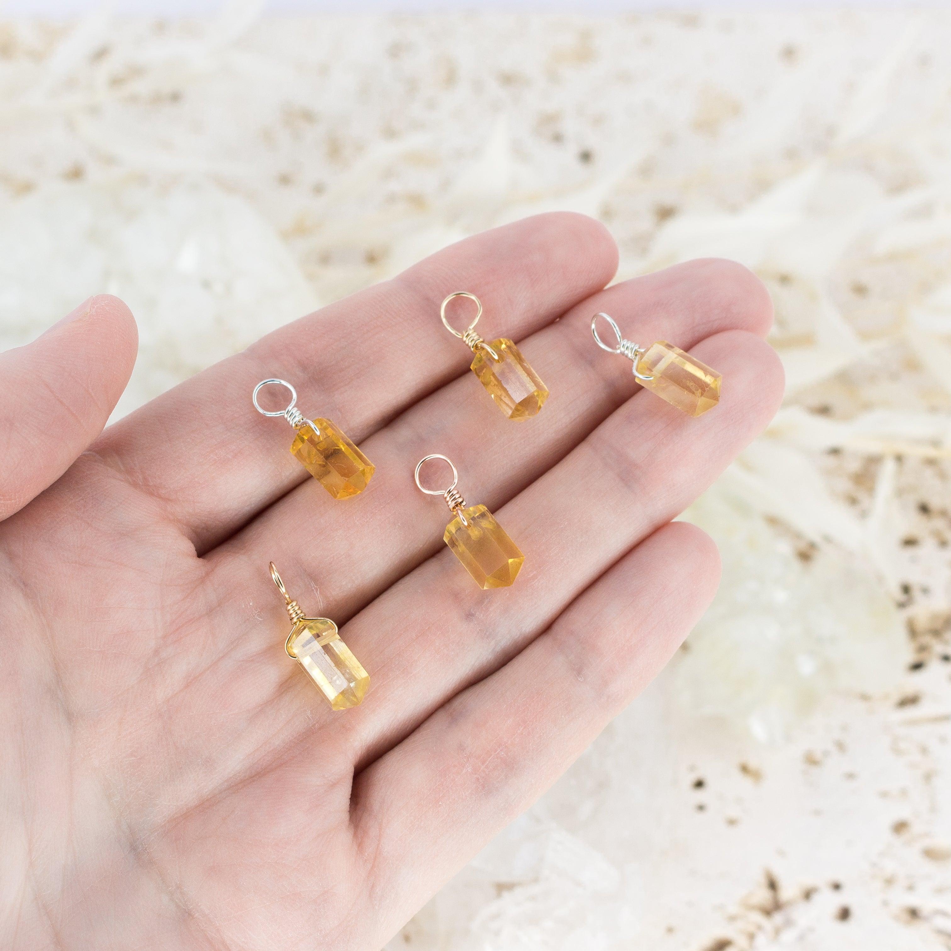 High quality Citrine and labradorite dangle earrings - boho long skinny gemstone earrings