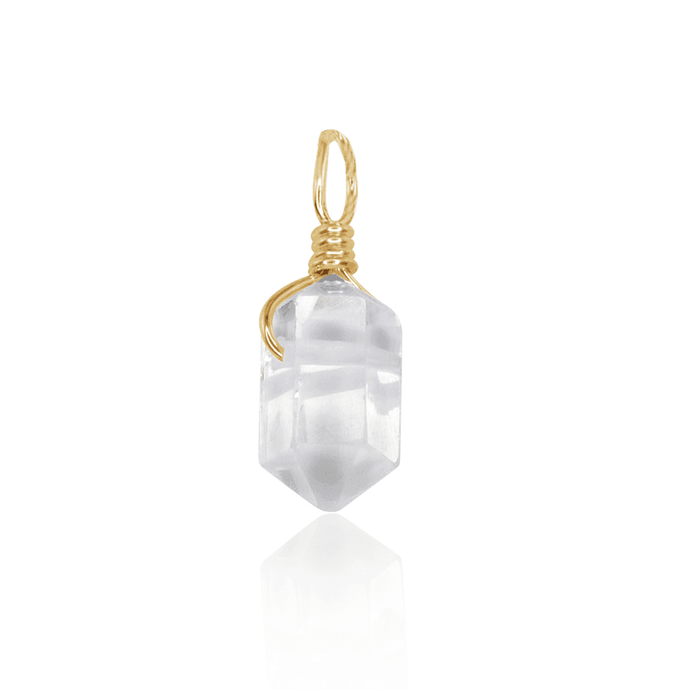 Crystal Quartz Mini Double Terminated Crystal Point Pendant - Crystal Quartz Mini Double Terminated Crystal Point Pendant - 14k Gold Fill - Luna Tide Handmade Crystal Jewellery