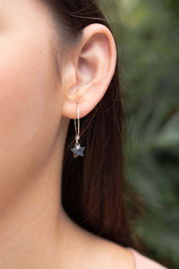 Crystal Star Hoop Earrings - Labradorite - Sterling Silver - Luna Tide Handmade Jewellery