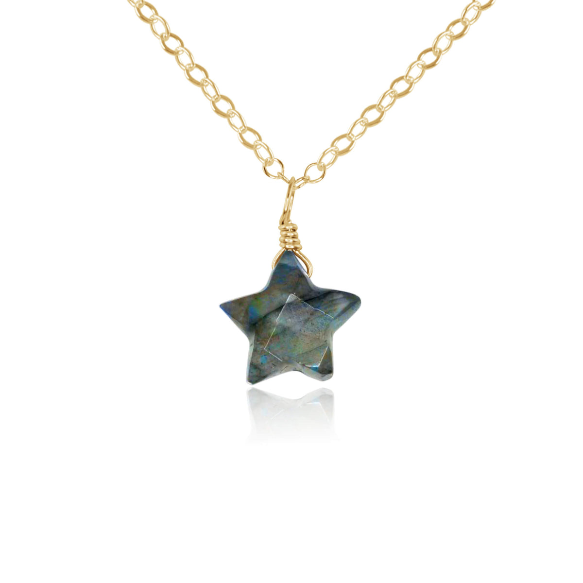 Crystal Star Pendant Necklace - Labradorite - 14K Gold Fill - Luna Tide Handmade Jewellery