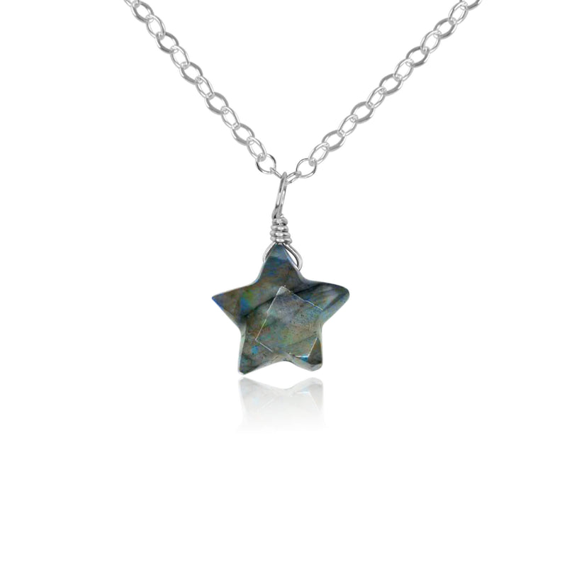 Crystal Star Pendant Necklace - Labradorite - Sterling Silver - Luna Tide Handmade Jewellery