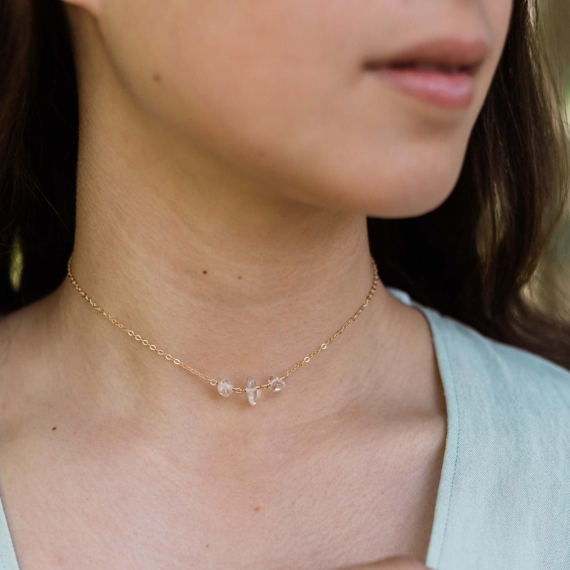 Beaded Chain Choker - 14K Gold Fill - Luna Tide Handmade Jewellery