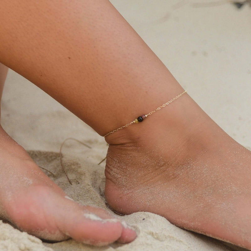 Dainty Anklet - 14K Gold Fill - Luna Tide Handmade Jewellery