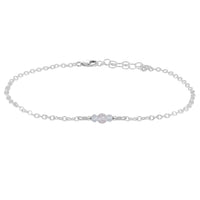 Dainty Anklet - Crystal Quartz - Sterling Silver - Luna Tide Handmade Jewellery