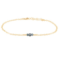 Dainty Anklet - Labradorite - 14K Gold Fill - Luna Tide Handmade Jewellery