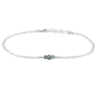 Dainty Anklet - Labradorite - Sterling Silver - Luna Tide Handmade Jewellery