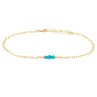 Dainty Anklet - Turquoise - 14K Gold Fill - Luna Tide Handmade Jewellery