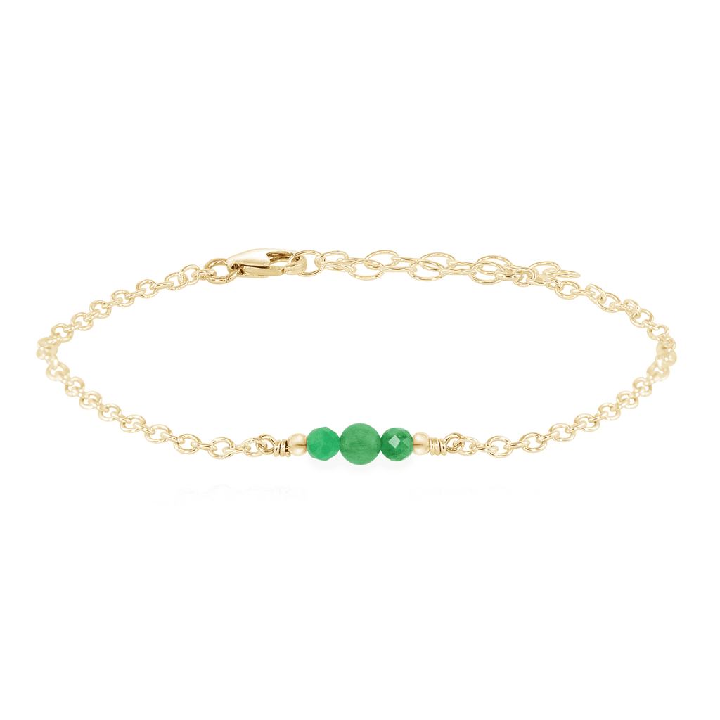 Dainty Aventurine Gemstone Bracelet - Dainty Aventurine Gemstone Bracelet - 14k Gold Fill - Luna Tide Handmade Crystal Jewellery