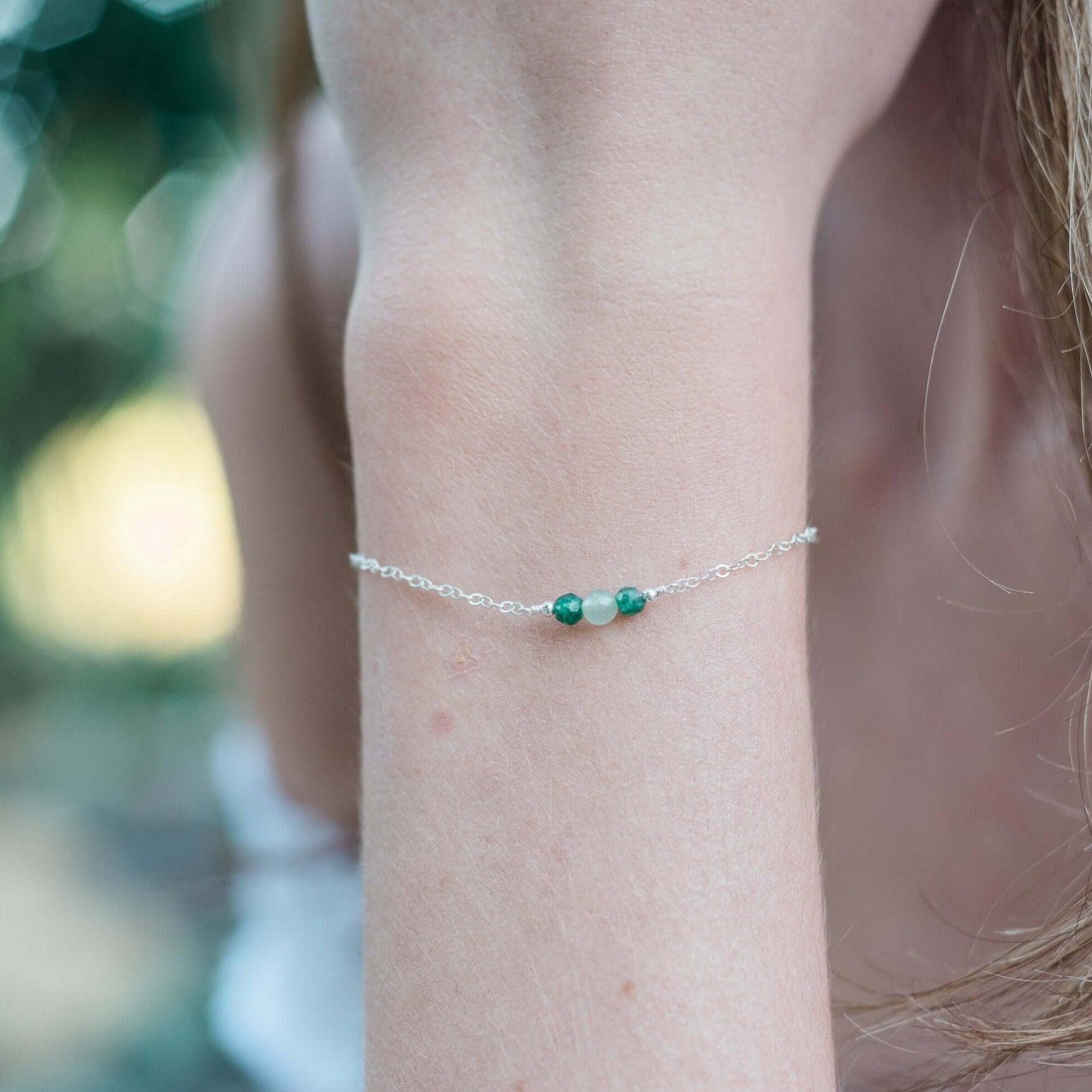 Dainty Aventurine Gemstone Bracelet - Dainty Aventurine Gemstone Bracelet - 14k Gold Fill - Luna Tide Handmade Crystal Jewellery