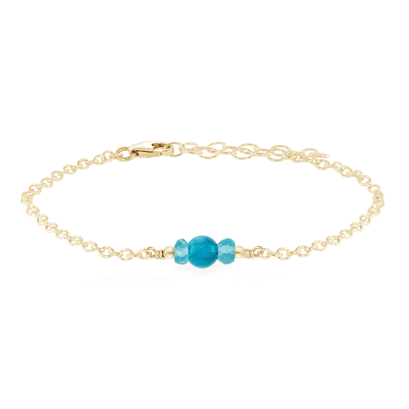 Dainty Bracelet - Apatite - 14K Gold Fill - Luna Tide Handmade Jewellery