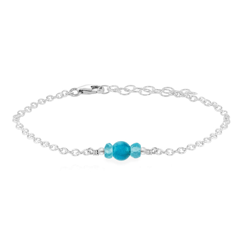 Dainty Bracelet - Apatite - Sterling Silver - Luna Tide Handmade Jewellery