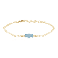 Dainty Bracelet - Aquamarine - 14K Gold Fill - Luna Tide Handmade Jewellery