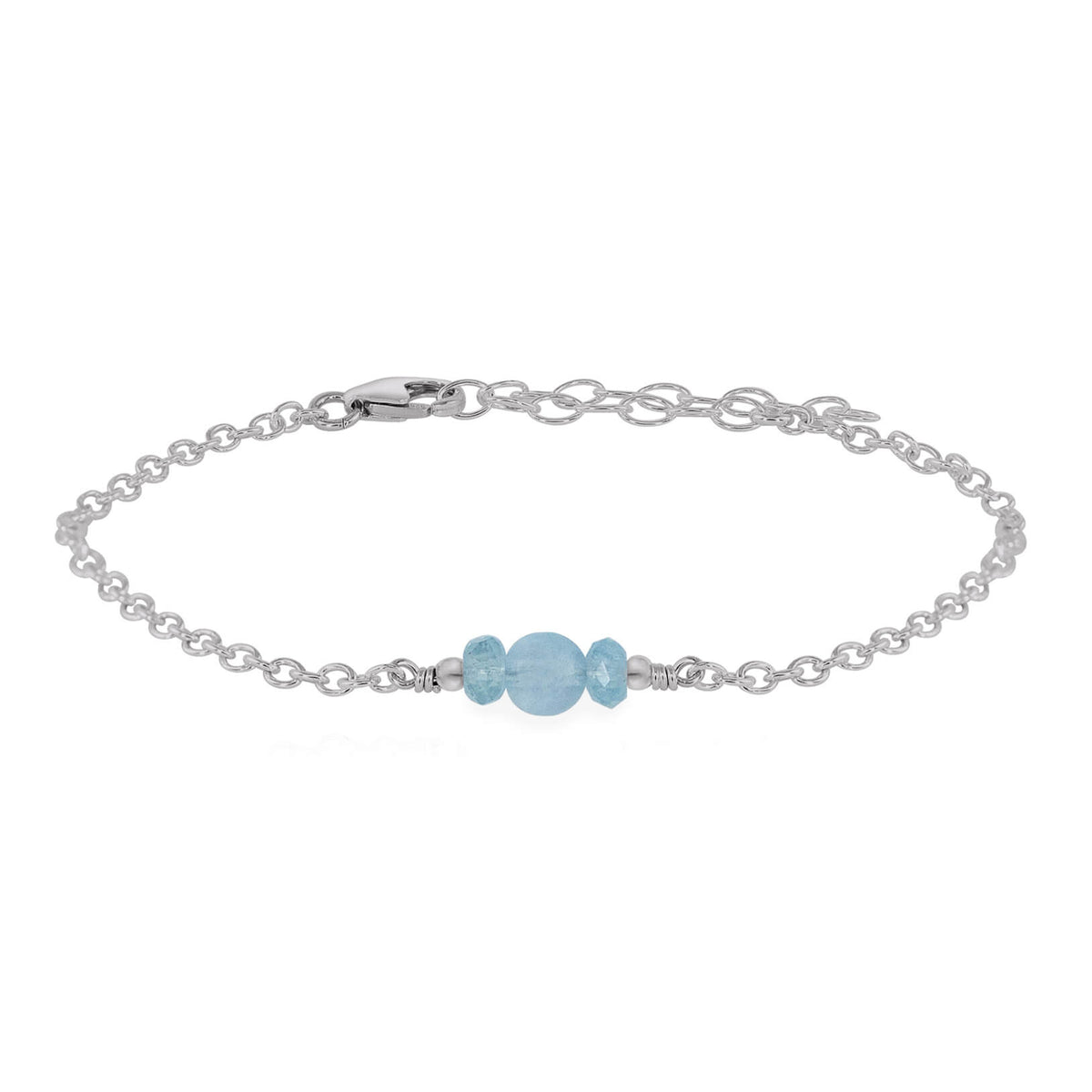 Dainty Bracelet - Aquamarine - Stainless Steel - Luna Tide Handmade Jewellery